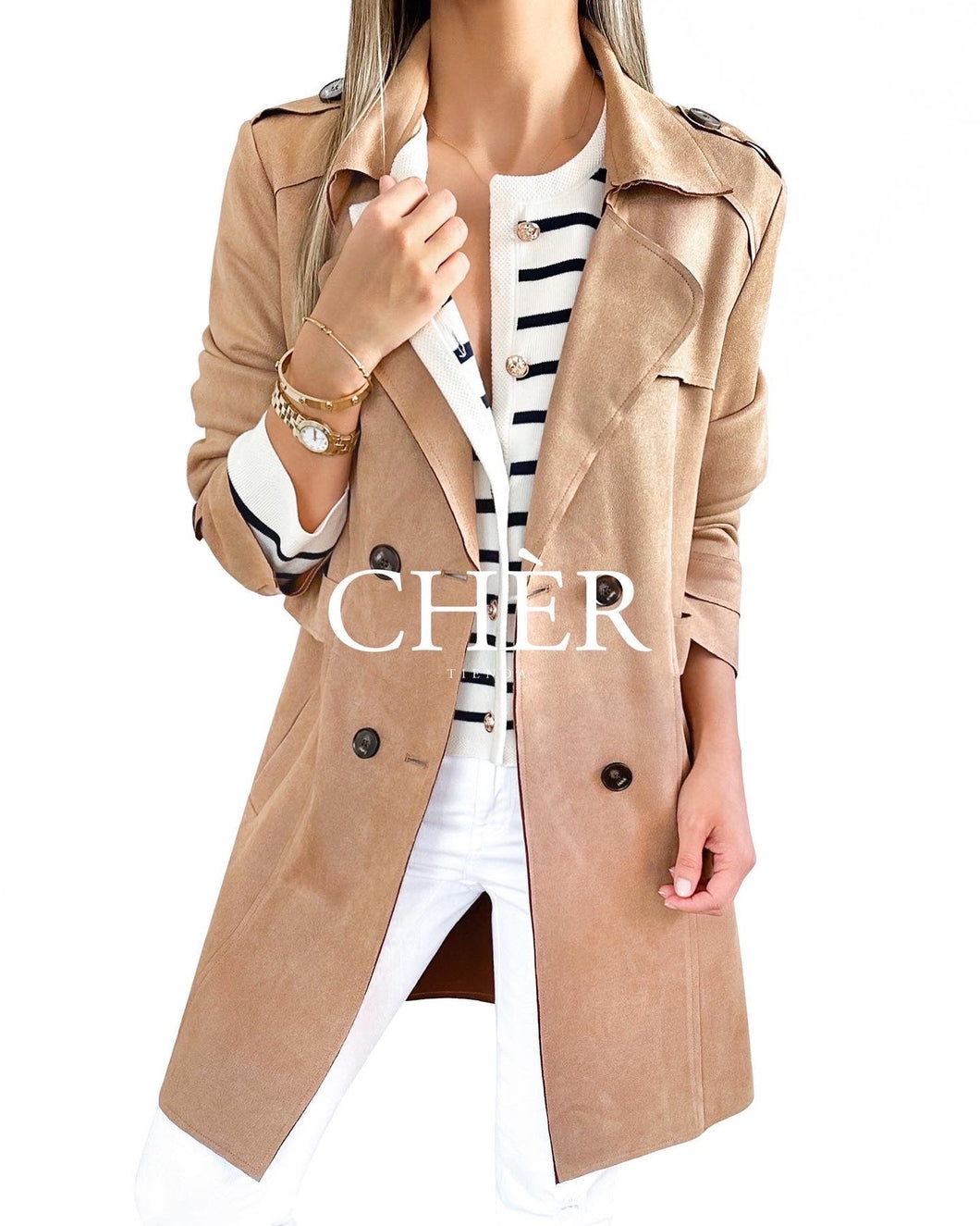 Suede Coat Monpier Camel