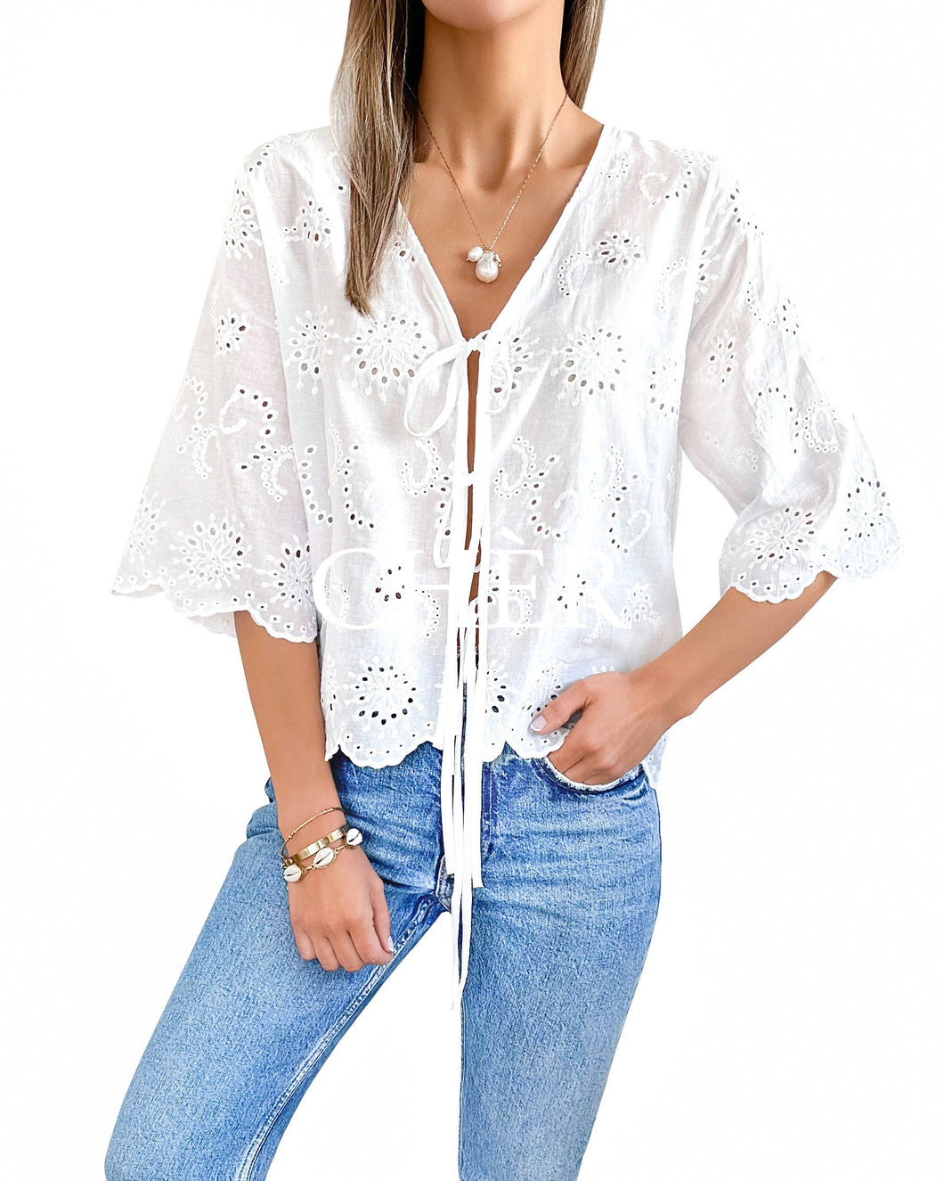 Lia White Blouse