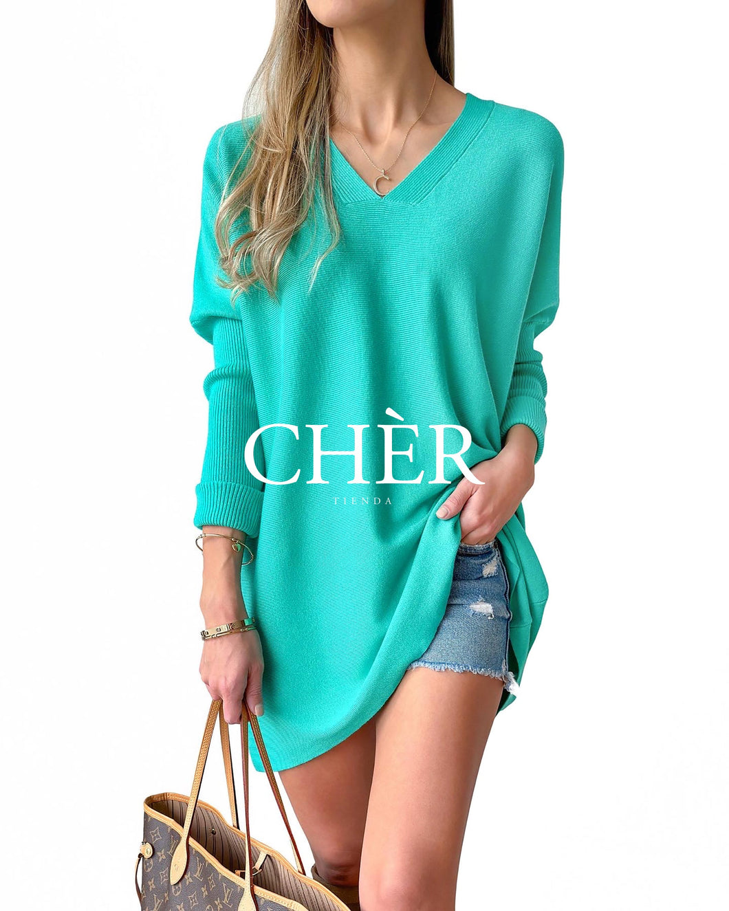 Clara Turquoise Sweater