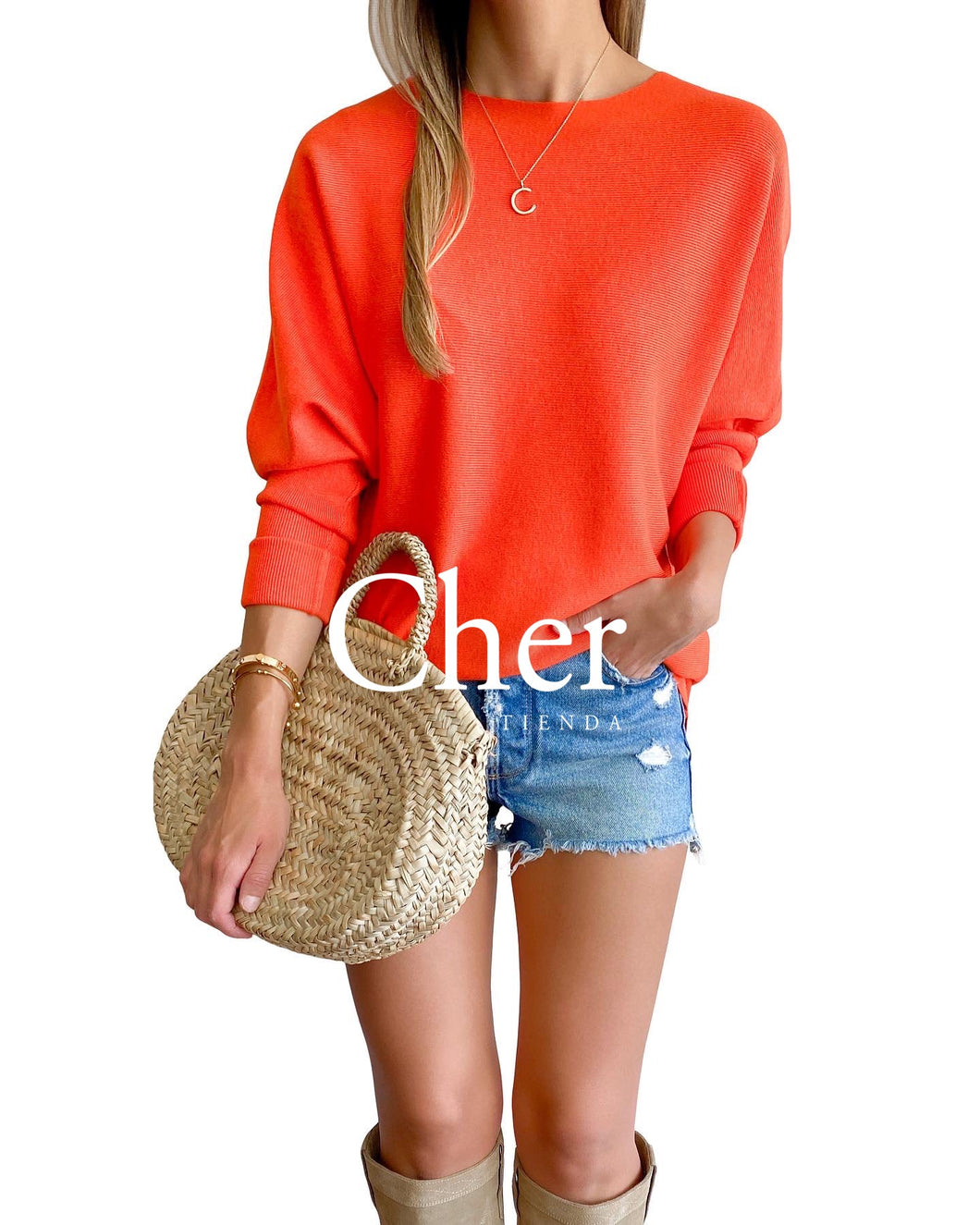 Laure Orange Sweater